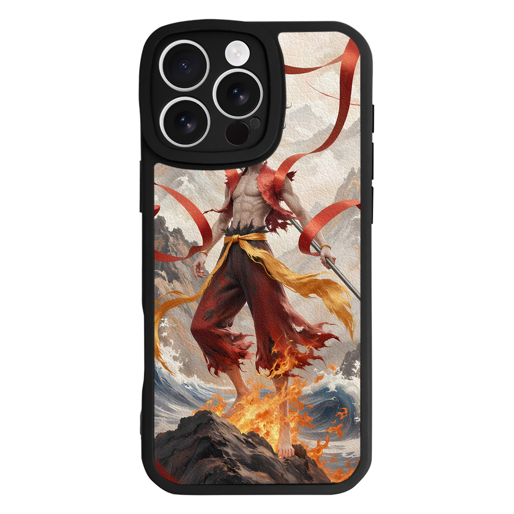（画像用） Ne Zha 2 ナタ 魔童の大暴れ 【iPhone 16シリーズ対応】シリコンスマホケース（レザー調） 材質：シリコン